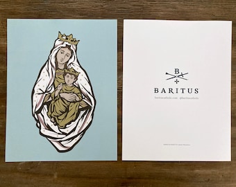 The Blessed Mother and Christ Child 8.5" x 11" Large Print
