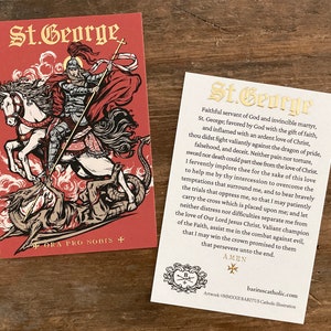 Saint George Slaying the Dragon 4x6 Foil Holy Card