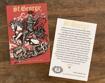 Saint George Slaying the Dragon 4x6 Foil Holy Card