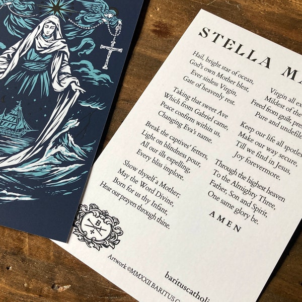 Stella Maris Silver-Foiled 4x6 Holy Card