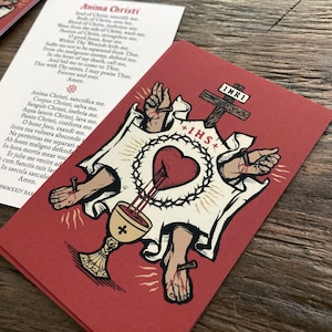 Five Wounds Anima Christi Holy Card