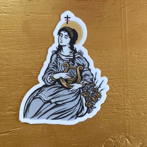 3" Saint Cecilia Vinyl Sticker