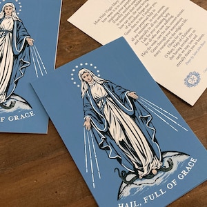 Immagine sacra della Madonna delle Grazie 4x6 in argento metallizzato