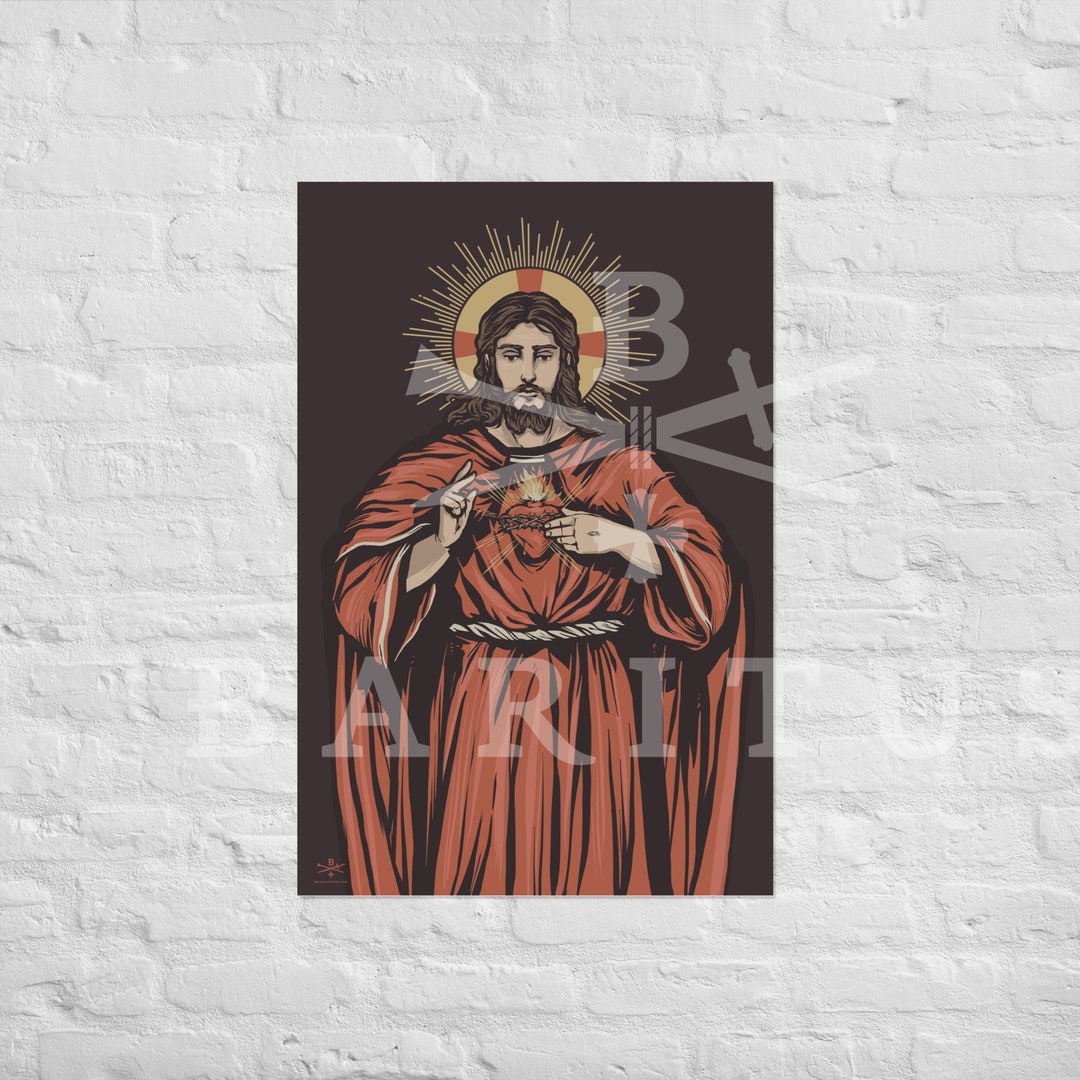Sacred Heart of Jesus 24x36 Poster - Etsy
