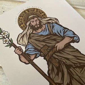 Saint Joseph the Worker 8.5" x 11" Large Print image 2