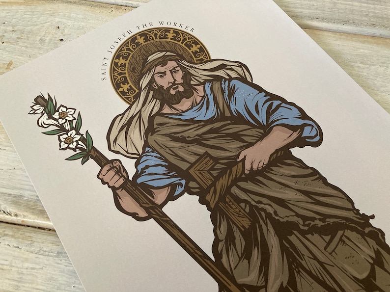 Saint Joseph the Worker 8.5" x 11" Large Print image 2