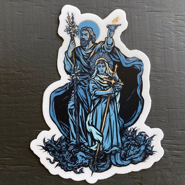 Large 4" Saint Joseph Terror of Demons Sticker