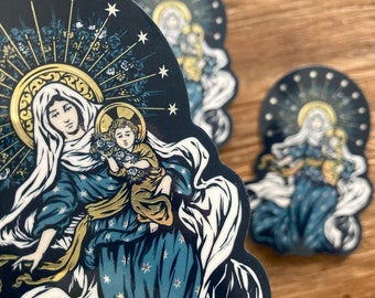 4" Theotokos Metallic Gloss Sticker