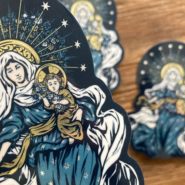 4" Theotokos Metallic Gloss Sticker