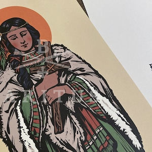 Sainte Kateri Tekakwitha, gros caractères 8,5 x 11 po