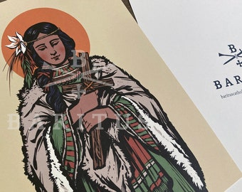 Saint Kateri Tekakwitha 8.5" x 11" Large Print