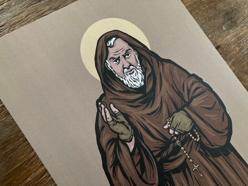Saint Padre Pio 8,5 x 11 gros caractères image 2