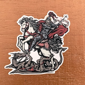 4" Saint George Slaying the Dragon Vinyl Sticker