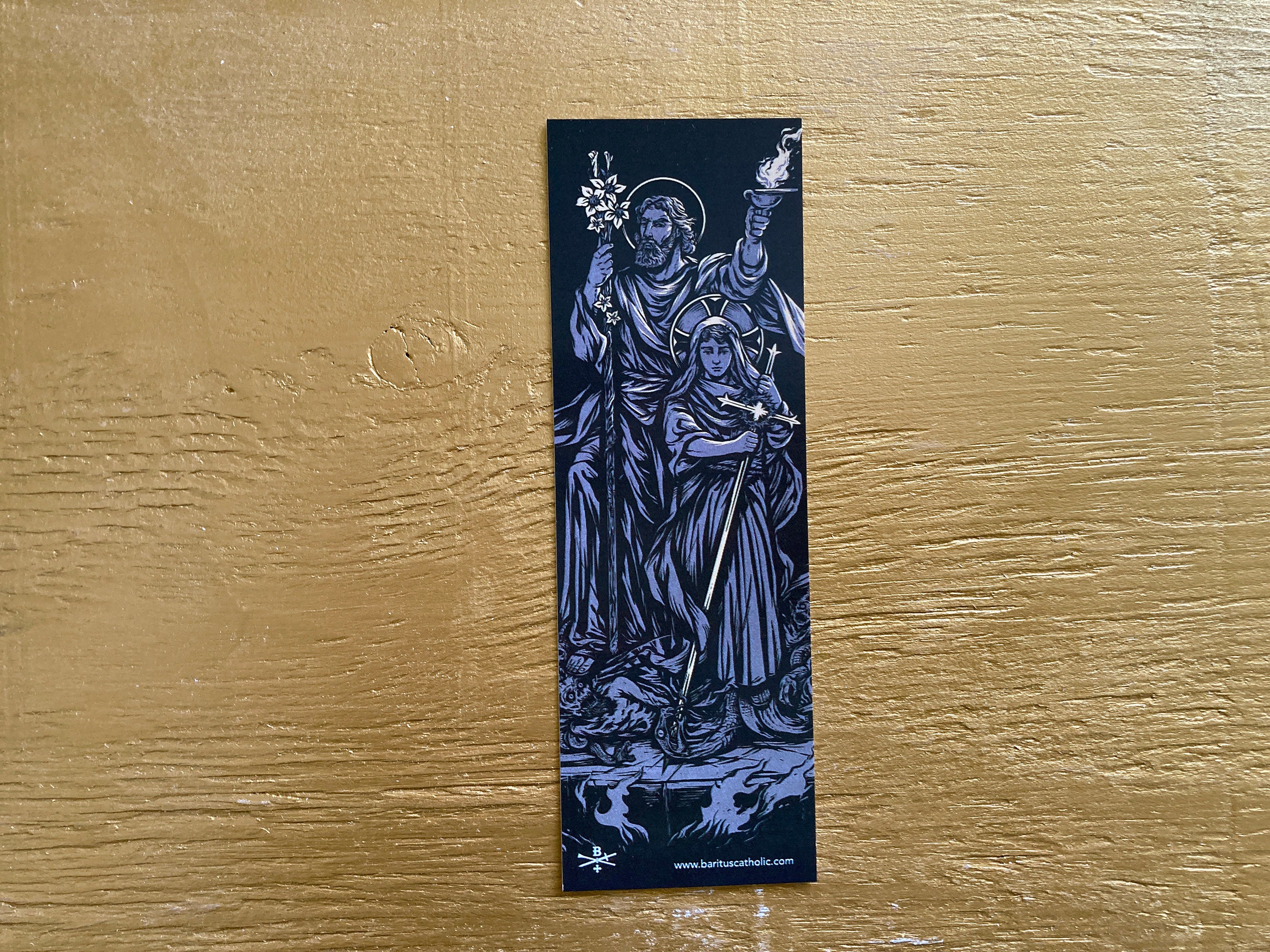 Terror of Demons Gray and Vintage Gold Color Bookmark