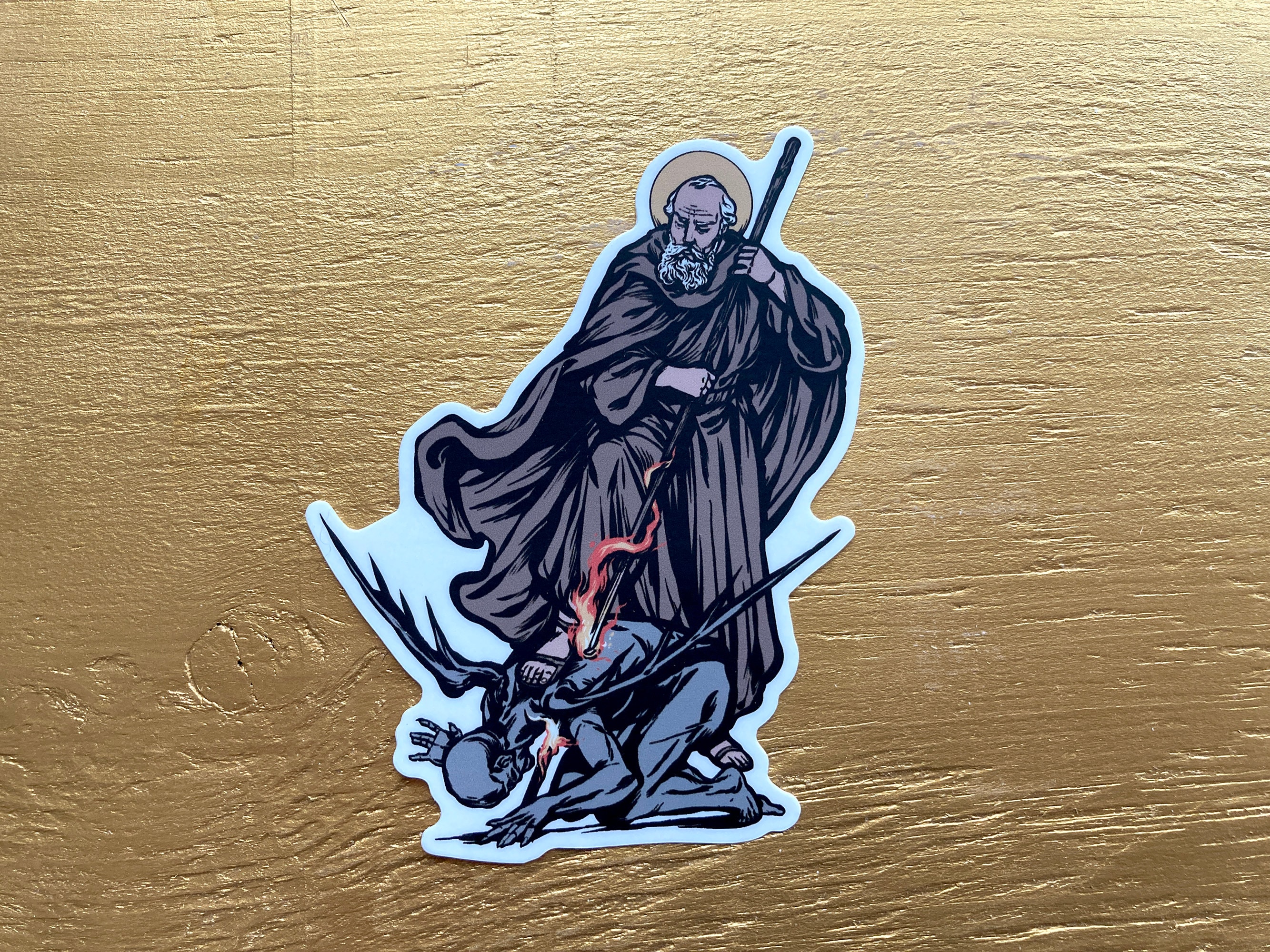 4" Saint Benedict of Nursia Vinyl Sticker - Etsy