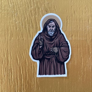 Saint Padre Pio 3" Vinyl Sticker