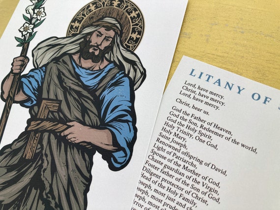 Art &amp; Collectibles Prints Digital Prints Litany of Saint Joseph ...