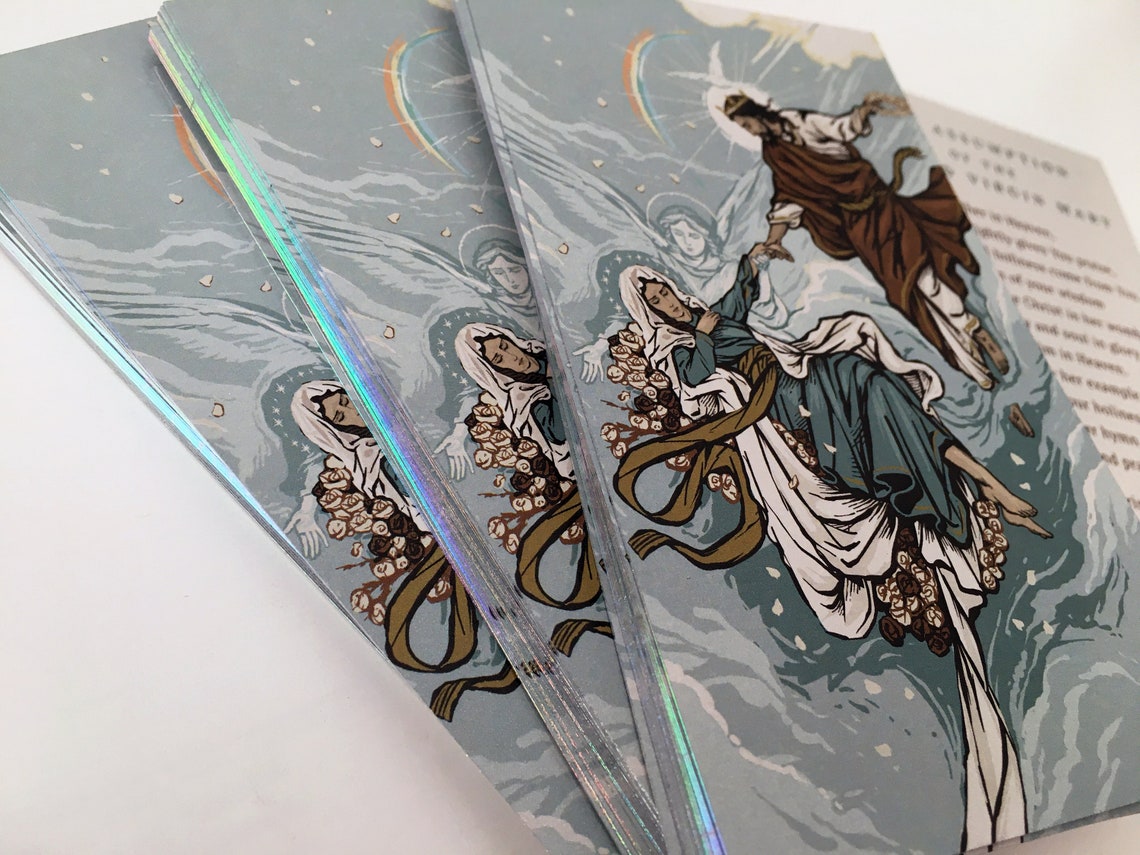 The Assumption of Mary 3 x 5 Prayer Card image 2