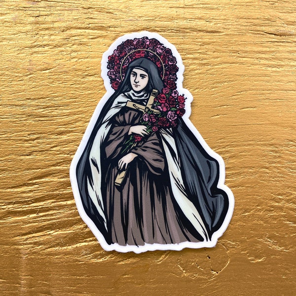 3" Saint Thérèse of Lisieux, The Little Flower Vinyl Sticker