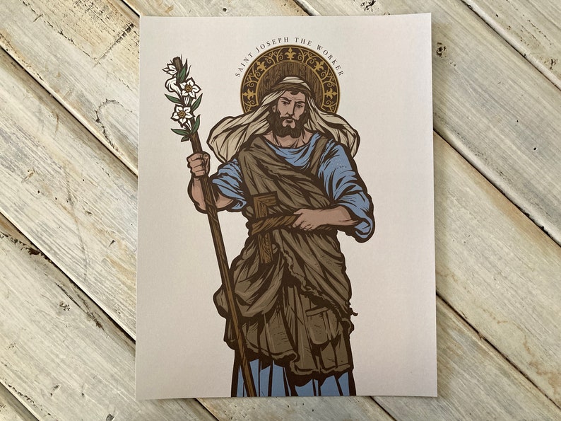 Saint Joseph the Worker 8.5" x 11" Large Print image 1