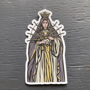 Large 4" Mater Dolorosa Vinyl Sticker