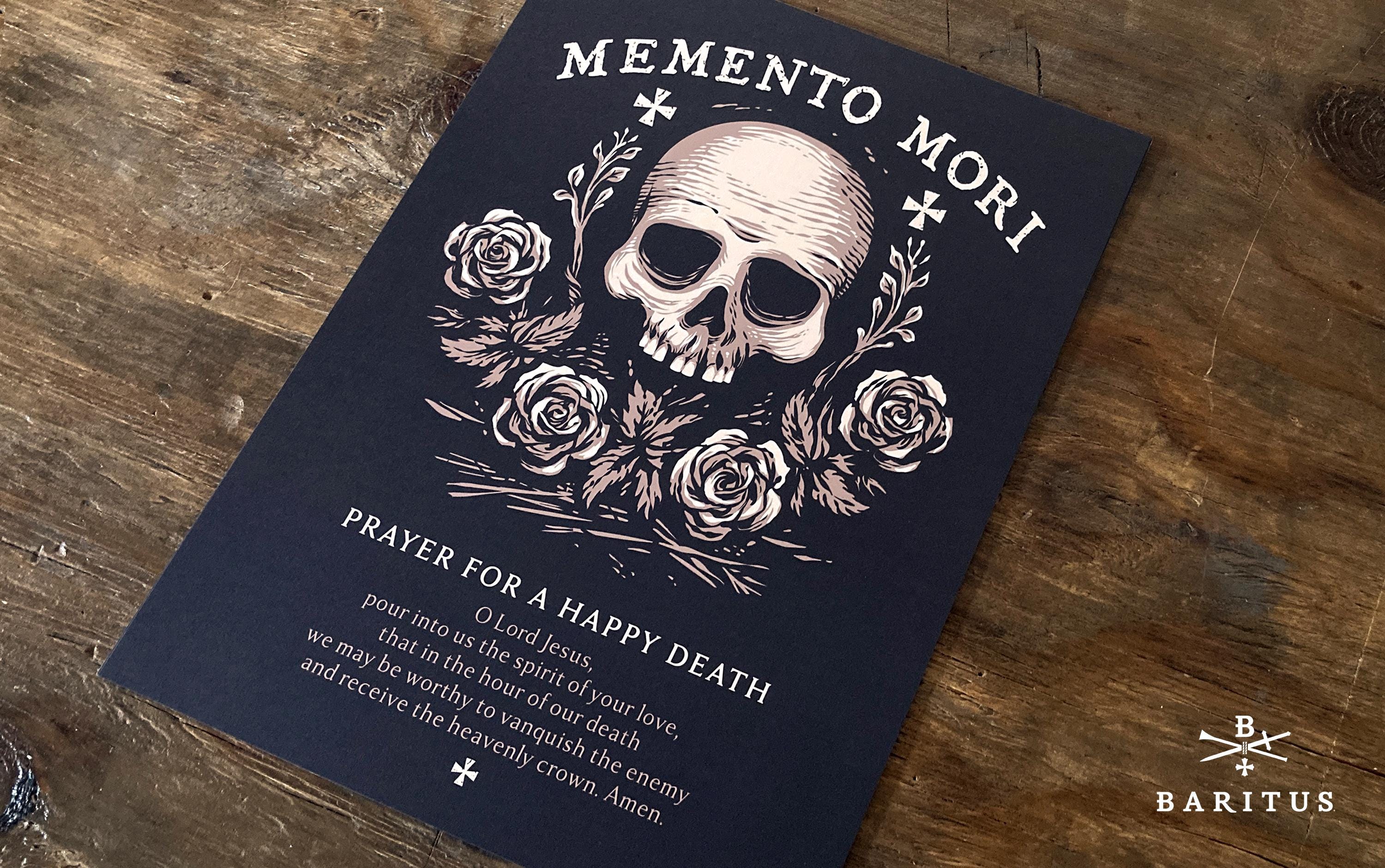Memento Mori　Testament to Life Memento Mori Prayer for a Happy Death 4x6 Gold Foiled Holy