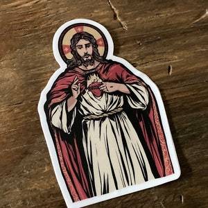 3&quot; Sacred Heart of Jesus Vinyl Sticker
