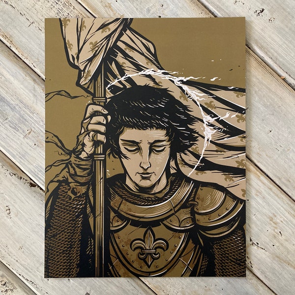 Sainte Jeanne d'Arc Gold Version 8,5 "x 11" gros caractères