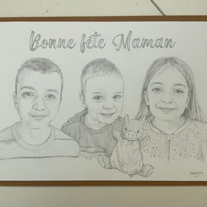 Hand Drawn Portrait from photos / Portraits personnalisés sur commande / Portrait au crayon image 9