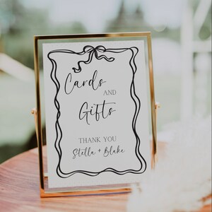 Wavy Bow Cards and Gifts Sign - Editable Wedding Signage (Template Download)