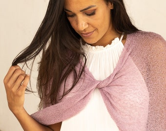 Dusty mauve wedding shawl, Bridal bolero shrug for beach wedding, Bridal shoulder cover up mauve, Ibiza beach dress cover up, Wedding gift
