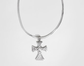 Cross Herringbone Necklace