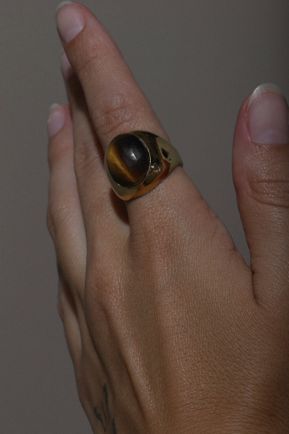 Tigers Eye Statement Ring