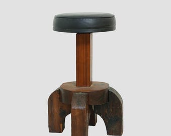 Brutalist Wood Stool