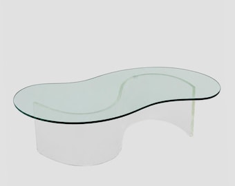 Biomorphic Lucite and Glass Coffee Table