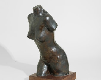 Bronze Female Sculpture, Signed, Domenica Seottono