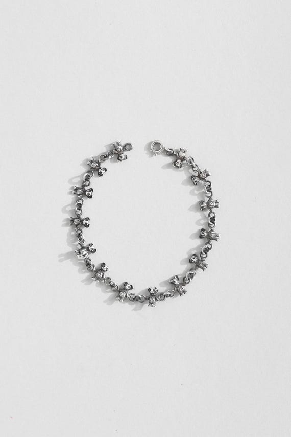 Sterling Silver Bear Charm Bracelet - 7 inch - image 1