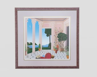 Vintage Thomas Mcknight • Mykonos View • Framed 1980s Poster Vintage Thomas Mcknight • Mykonos View • Framed 1980s Poster
