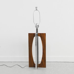 Chrome/Wood Modernist Lamp