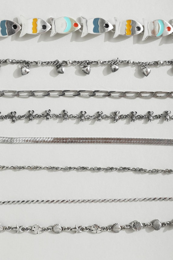 Sterling Silver Bear Charm Bracelet - 7 inch - image 2