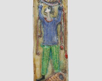 Desimone Figural Ceramic Wall Plaque, 1960s
