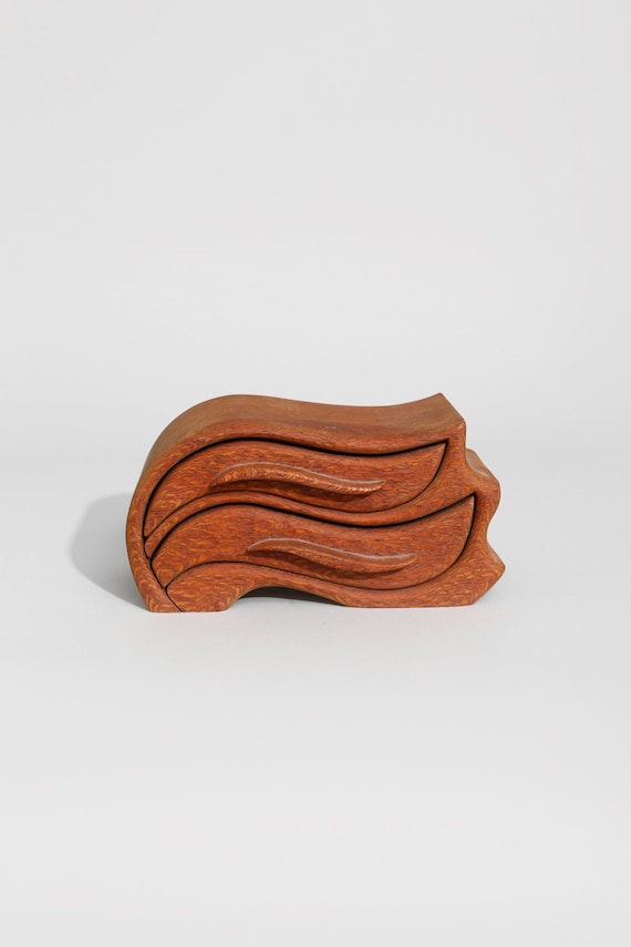 Carved Wood Jewelry Box - image 1