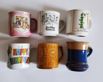 Vintage 1970s/80s Choose Your Own Mismatched Coffee mugs, Vintage Mugs, Retro Mug Gift for him her, birthday mug