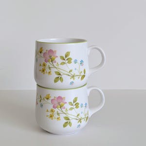 Vintage Noritake Mugs: Clear Day Floral Pattern, Set of 2