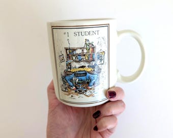 Vintage 1980s #1 Student Coffee Mug - Gary Patterson Design