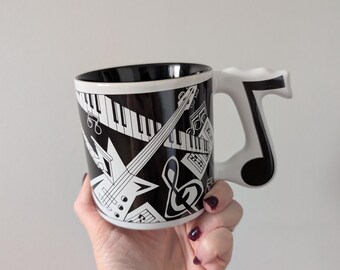 Vintage 1980s Russ Berrie Music Mug, Retro Home Decor