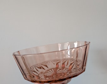 Vintage 1970s KIG Indonesia Pink Glass Bowl, MCM glass bowl