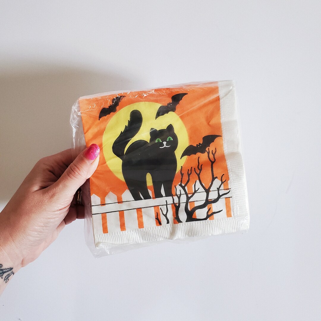 Vintage 1980s Halloween Party Napkins, New Old Stock, 48 Pack 2 Ply