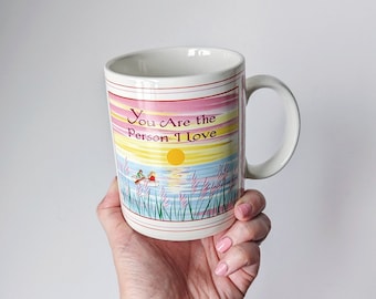 Vintage 1980s 'You Are The Person I Love' Coffee Mug