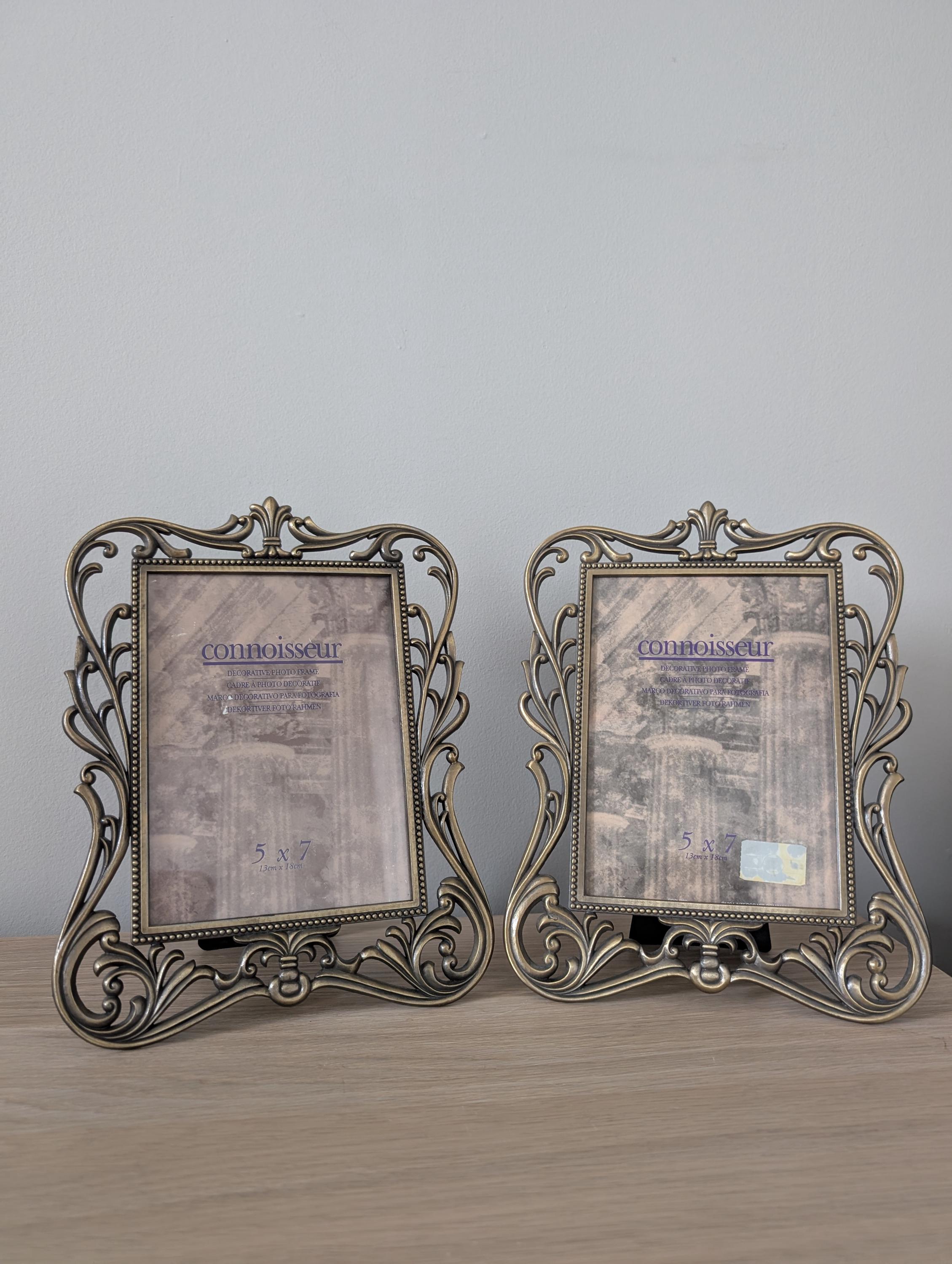 Vintage Ornate Gold Tone Bronze Picture Frames, Set of 2, Victorian ...